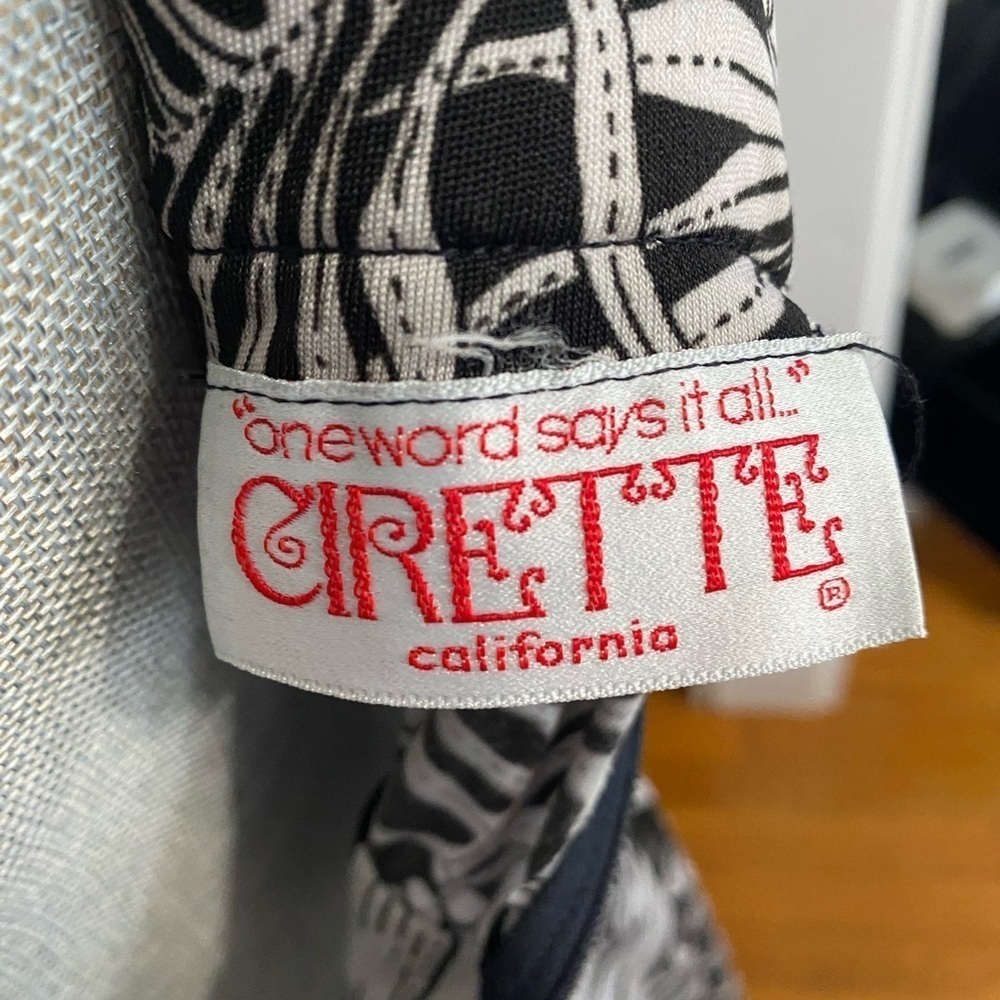 Vintage 70’s Black/White Maxi Dress by Cirette - Picture 2 of 3